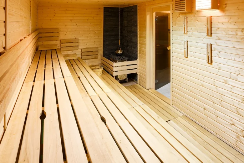 Wooden sauna interior