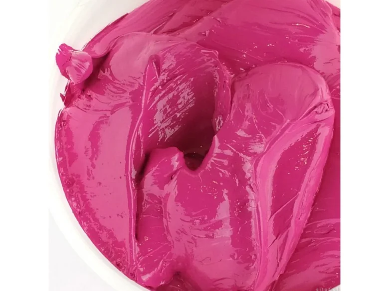 Pink paint in bowl