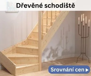 Dřevěné schodiště s viditelnou konstrukcí a spoji pro výrobu.
