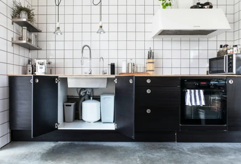 Kitchen with water filter under sink