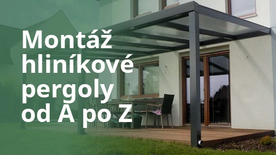 Montáž hliníkové pergoly na zahradě s venkovním posezením
