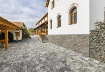 Paved courtyard with stone tiles