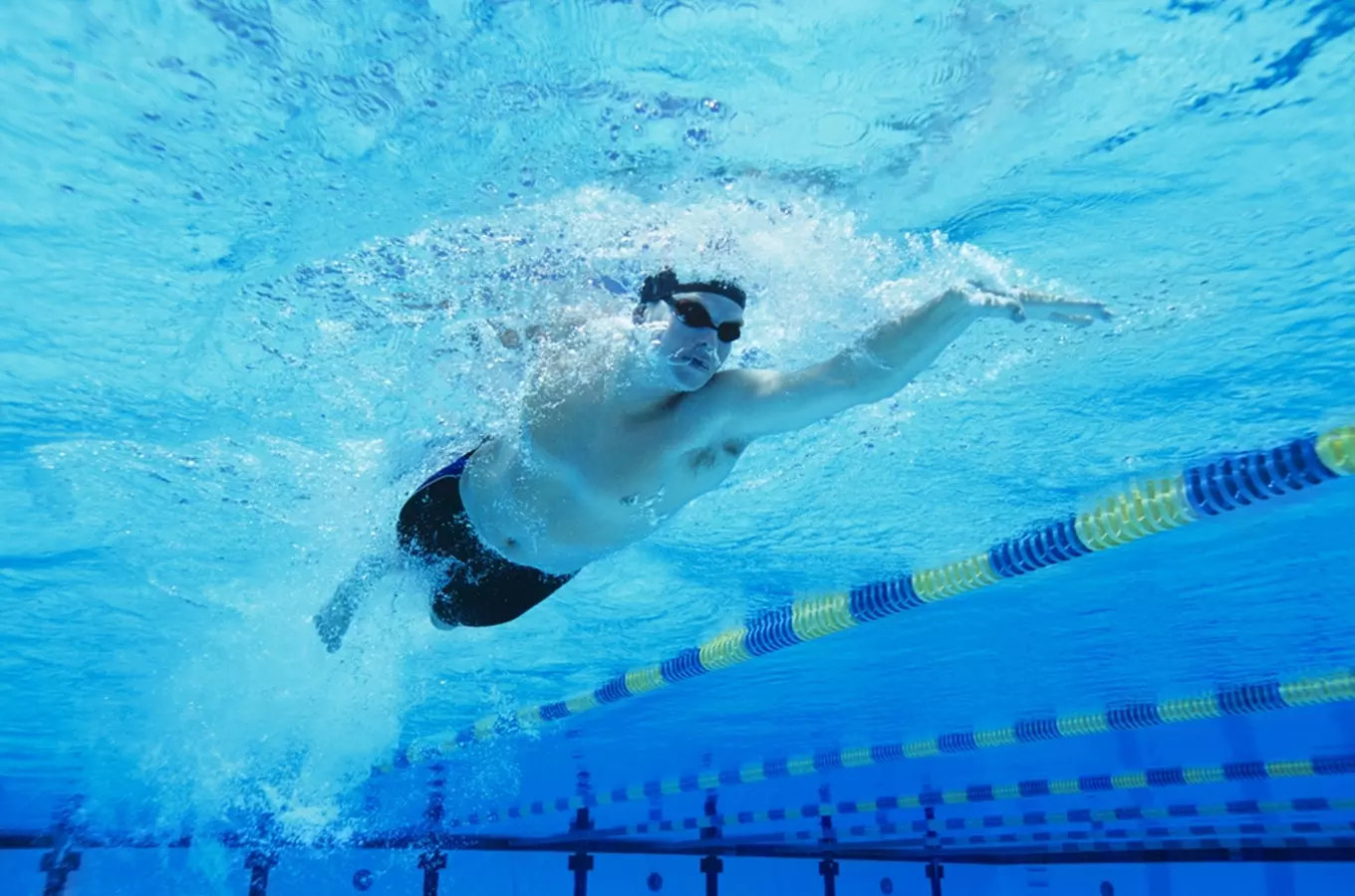 Swimmer in pool lane