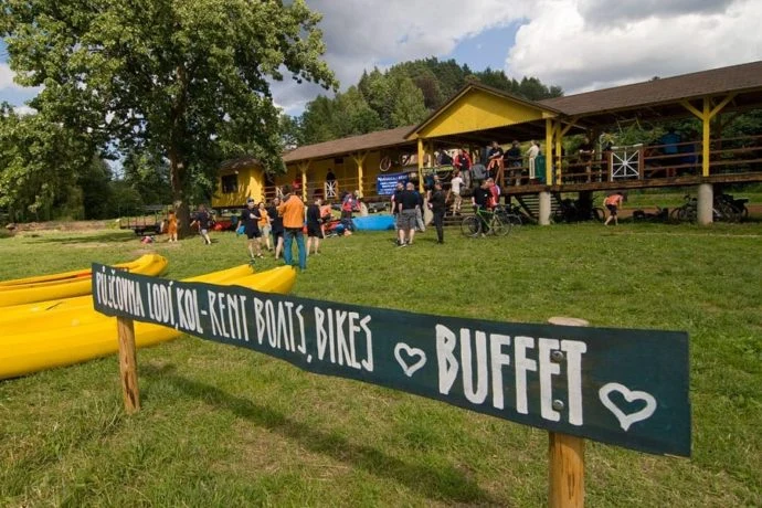 Swimming area with rentals and buffet