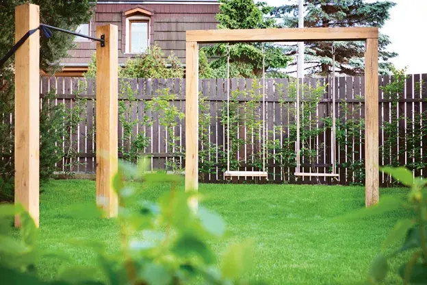 Wooden swing set structure