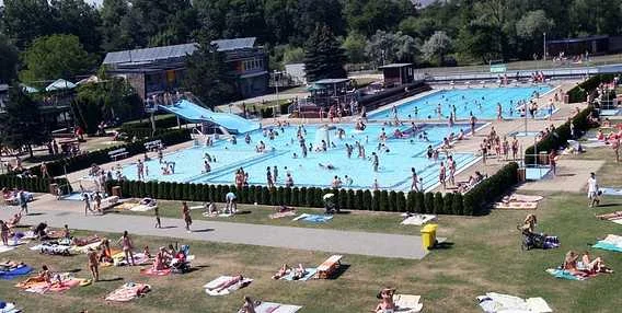 Outdoor swimming pool complex