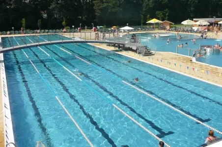 Outdoor swimming pool complex