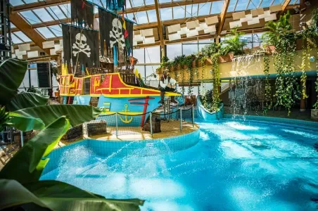 Indoor pool with pirate ship
