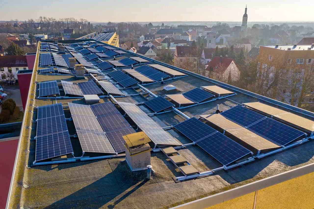 Solar panels on roof